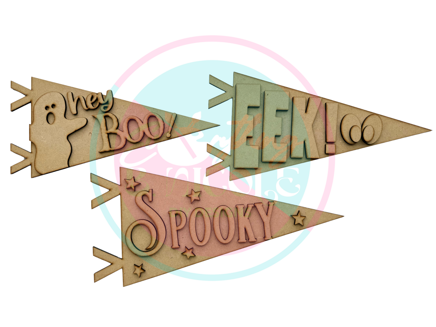 DIY Interchangeable Halloween Pennants (Set of 3)