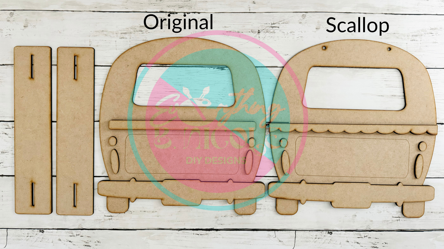 Interchangeable Camper Base for 12'' Truck Inserts | Hanger or Shelf Sitter | DIY Wood Cutout