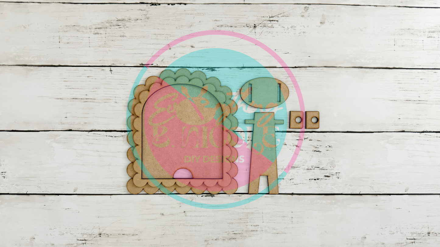 Interchangeable Double Scalloped Sign Holder – Small Arch Boho Frame | DIY Wood Cutout