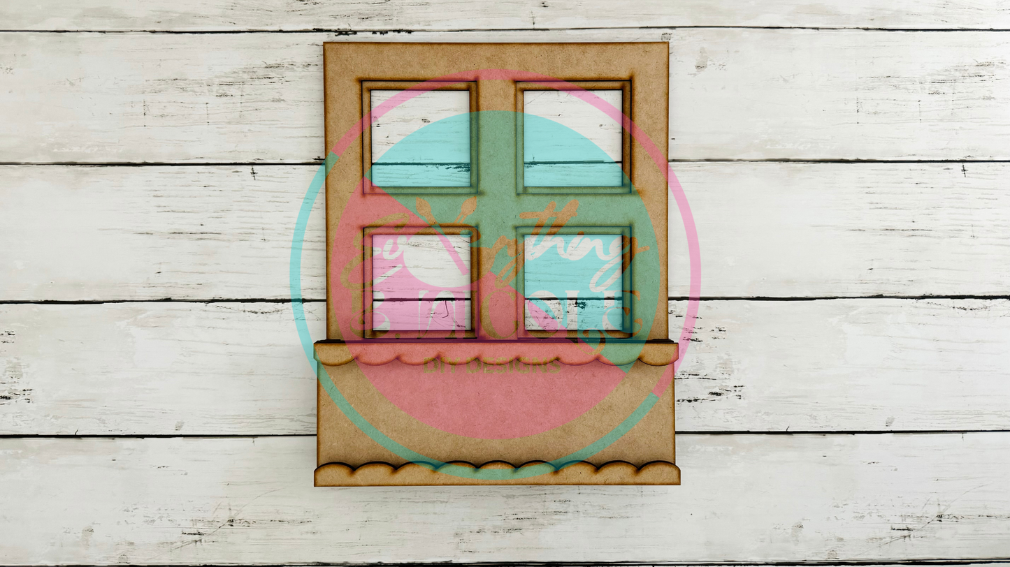 Window Box Interchangeable Base – Fits 12" Truck Inserts | DIY Seasonal Wood Cutout Display