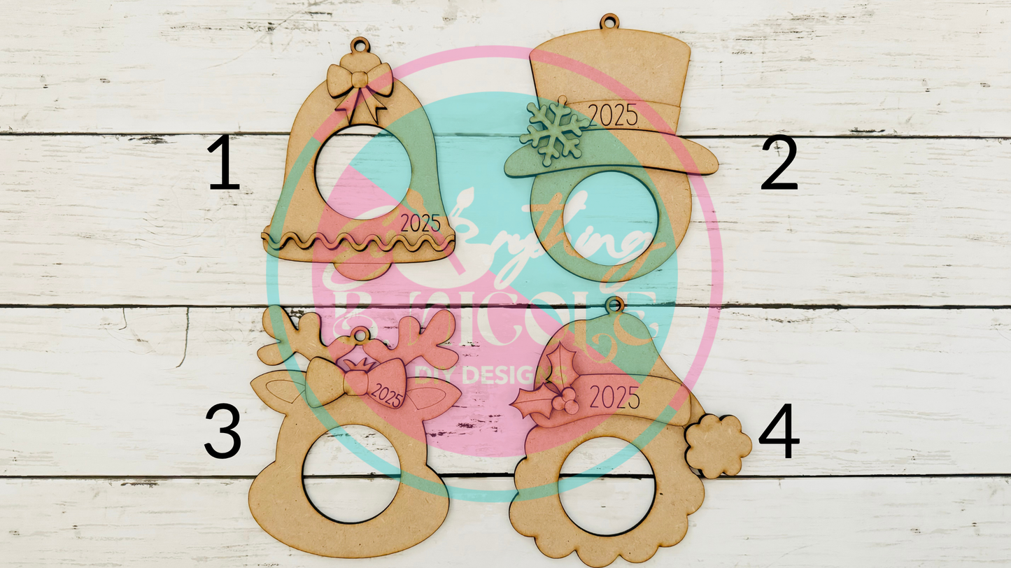 DIY Christmas Holiday Photo Frame Ornaments