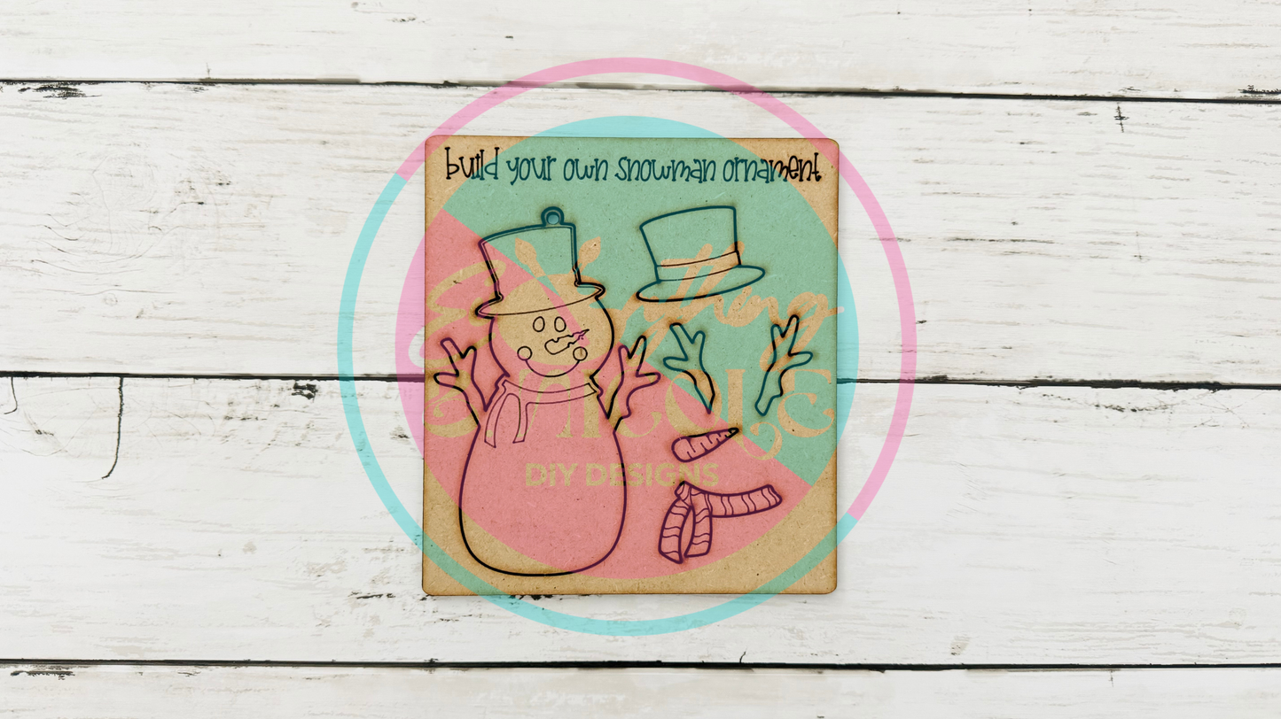 DIY Snowman Pop Out Ornament Kit | Unpainted Wooden Ornament | Holiday Craft for Kids & Adults