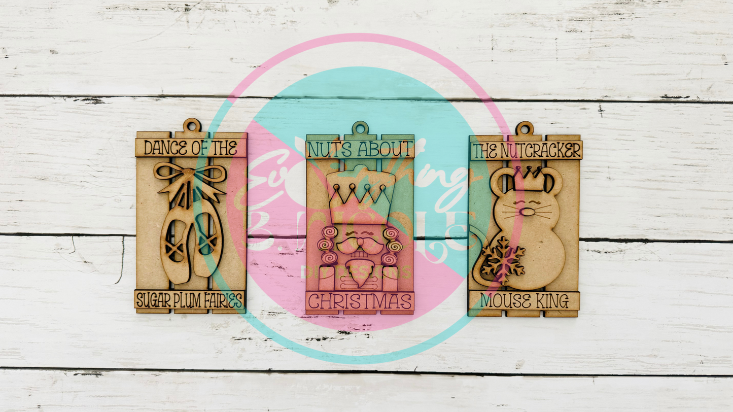 DIY Nutcracker Pallet Christmas Ornament Bundle