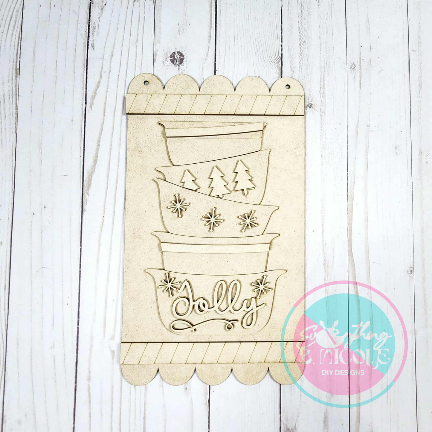 Christmas Baking Bowl Wood Sign Blank – DIY Holiday Kitchen Décor