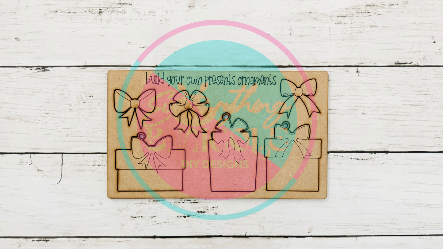 DIY Christmas Presents Pop Out Ornament Kit | Unpainted Wooden Ornament | Holiday Craft for Kids & Adults
