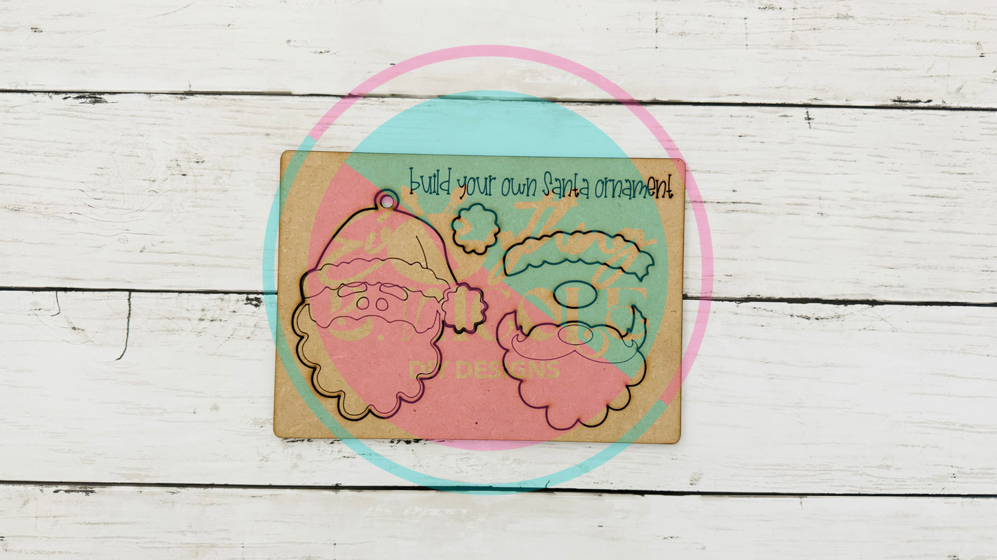 DIY Santa Pop Out Ornament Kit | Unpainted Wooden Ornament | Holiday Craft for Kids & Adults