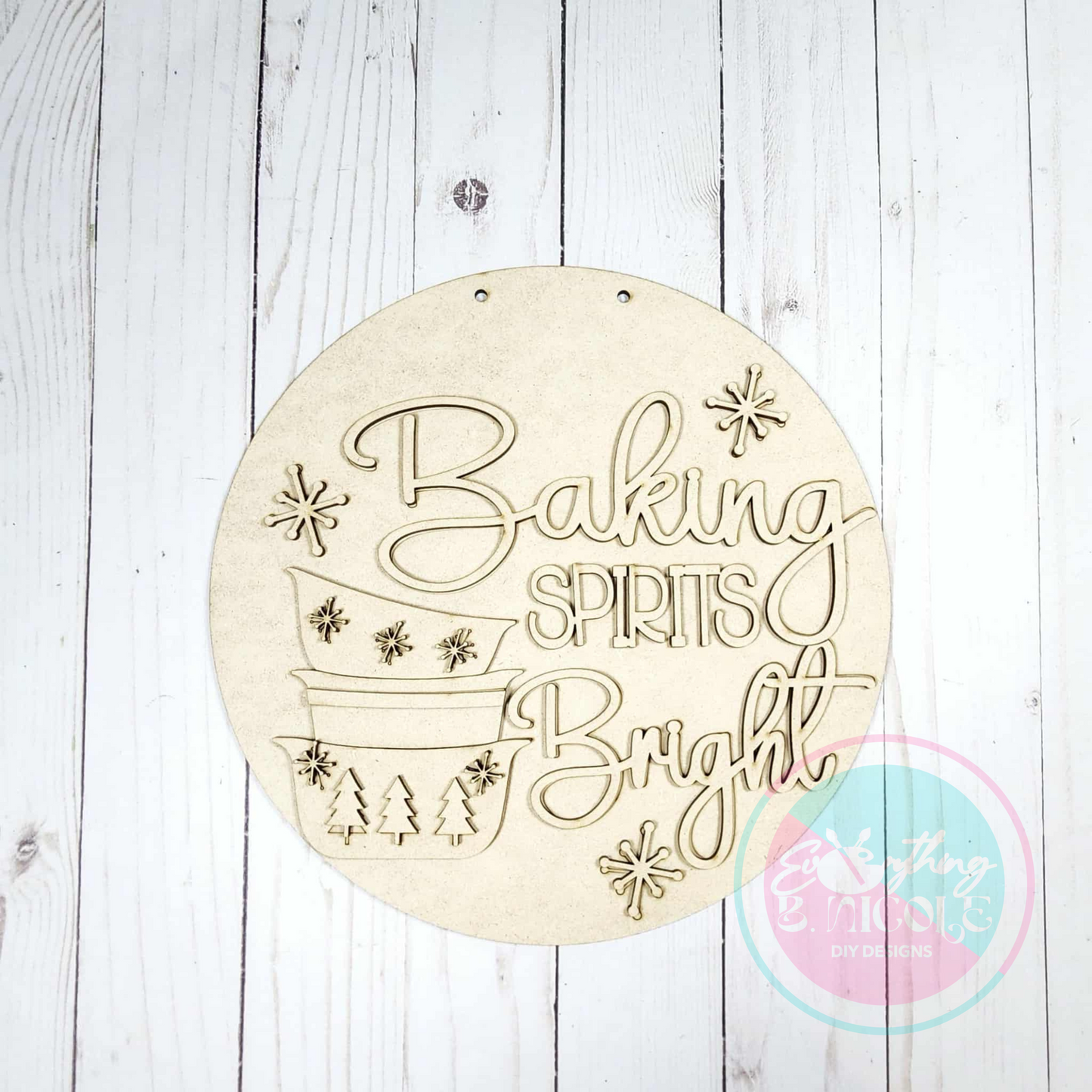 Christmas Baking Door Hanger Wood Blank – DIY Holiday Sign for Painting