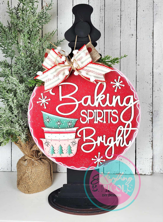 Christmas Baking Door Hanger Wood Blank – DIY Holiday Sign for Painting